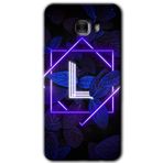 MRCİLETİSİM mrc175320 Dark Neon Yaprak L Harfi Kılıf HD Desen Baskılı Arka Kapak Samsung Galaxy C9 Pro ile uyumlu