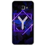 MRCİLETİSİM mrc175345 Dark Neon Yaprak Y Harfi Kılıf HD Desen Baskılı Arka Kapak Samsung Galaxy C9 Pro ile uyumlu