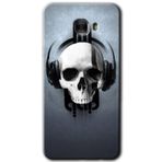 MRCİLETİSİM mrc175423 Müzik Kurukafa Kılıf HD Desen Baskılı Arka Kapak + Temperli Cam Samsung Galaxy C9 Pro ile uyumlu