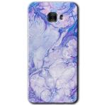MRCİLETİSİM mrc175480 Spots Lilac Kılıf HD Desen Baskılı Arka Kapak + Temperli Cam Samsung Galaxy C9 Pro ile uyumlu