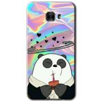 MRCİLETİSİM mrc175510 Milkshake Panda Kılıf HD Desen Baskılı Arka Kapak + Temperli Cam Samsung Galaxy C9 Pro ile uyumlu