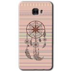 MRCİLETİSİM mrc175550 Mandala Retro Kılıf HD Desen Baskılı Arka Kapak + Temperli Cam Samsung Galaxy C9 Pro ile uyumlu