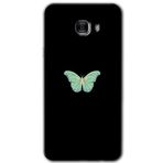 MRCİLETİSİM mrc175583 Butterfly Tree Kılıf HD Desen Baskılı Arka Kapak + Temperli Cam Samsung Galaxy C9 Pro ile uyumlu