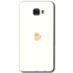 MRCİLETİSİM mrc175585 Cat Minimalism Kılıf HD Desen Baskılı Arka Kapak + Temperli Cam Samsung Galaxy C9 Pro ile uyumlu