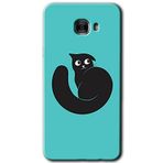 MRCİLETİSİM mrc175586 Cat Vector Kılıf HD Desen Baskılı Arka Kapak + Temperli Cam Samsung Galaxy C9 Pro ile uyumlu