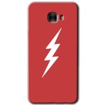 MRCİLETİSİM mrc175601 Flash Logo Kılıf HD Desen Baskılı Arka Kapak + Temperli Cam Samsung Galaxy C9 Pro ile uyumlu