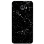 MRCİLETİSİM mrc175613 Siyah Mermer Kılıf HD Desen Baskılı Arka Kapak + Temperli Cam Samsung Galaxy C9 Pro ile uyumlu