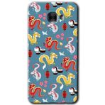 MRCİLETİSİM mrc175614 Funky Dragon Kılıf HD Desen Baskılı Arka Kapak + Temperli Cam Samsung Galaxy C9 Pro ile uyumlu