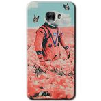 MRCİLETİSİM mrc175637 Uzay Bahçesi Kılıf HD Desen Baskılı Arka Kapak + Temperli Cam Samsung Galaxy C9 Pro ile uyumlu