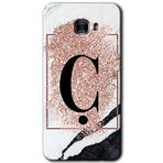 MRCİLETİSİM mrc175701 Pembe Mermer Desenli Ç Harfi Kılıf HD Desen Baskılı Arka Kapak + Temperli Cam Samsung Galaxy C9 Pro Kılıf HD Desen Baskı Arka Kapak + Temperli Cam ile uyumlu