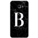 MRCİLETİSİM mrc175770 Siyah Mermer Desenli B Harfi Kılıf HD Desen Baskılı Arka Kapak + Temperli Cam Samsung Galaxy C9 Pro Kılıf HD Desen Baskı Arka Kapak + Temperli Cam ile uyumlu