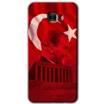 MRCİLETİSİM mrc175803 Anıtkabir Atatürk Kılıf HD Desen Baskılı Arka Kapak + Temperli Cam Samsung Galaxy C9 Pro ile uyumlu