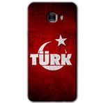 MRCİLETİSİM mrc175814 Ayyıldız Türk Kılıf HD Desen Baskılı Arka Kapak + Temperli Cam Samsung Galaxy C9 Pro ile uyumlu