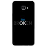MRCİLETİSİM mrc175833 Im Broken Kılıf HD Desen Baskılı Arka Kapak + Temperli Cam Samsung Galaxy C9 Pro ile uyumlu
