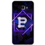 MRCİLETİSİM mrc175856 Dark Neon Yaprak B Harfi Kılıf HD Desen Baskılı Arka Kapak + Temperli Cam Samsung Galaxy C9 Pro ile uyumlu