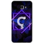 MRCİLETİSİM mrc175859 Dark Neon Yaprak Ç Harfi Kılıf HD Desen Baskılı Arka Kapak + Temperli Cam Samsung Galaxy C9 Pro ile uyumlu