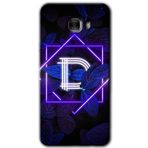 MRCİLETİSİM mrc175860 Dark Neon Yaprak D Harfi Kılıf HD Desen Baskılı Arka Kapak + Temperli Cam Samsung Galaxy C9 Pro ile uyumlu