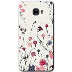 MRCİLETİSİM mrc175876 Mat Çiçek Kılıf HD Desen Baskılı Arka Kapak + Temperli Cam Samsung Galaxy C9 Pro ile uyumlu