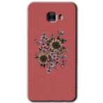 MRCİLETİSİM mrc175878 Retro Çiçek Kılıf HD Desen Baskılı Arka Kapak + Temperli Cam Samsung Galaxy C9 Pro ile uyumlu