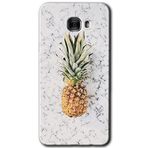 MRCİLETİSİM mrc175911 Ananas Kılıf HD Desen Baskılı Arka Kapak + Temperli Cam Samsung Galaxy C9 Pro ile uyumlu