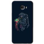 MRCİLETİSİM mrc175927 Astronot Kıyafeti Kılıf HD Desen Baskılı Arka Kapak + Temperli Cam Samsung Galaxy C9 Pro ile uyumlu
