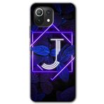 MRCİLETİSİM (mrc17693) Dark Neon Yaprak J Harfi Kılıf Baskılı Kapak Tam Kaplayan Mat Seramik Xiaomi Mi 11 Lite ile uyumlu