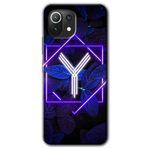 MRCİLETİSİM (mrc17720) Dark Neon Yaprak Y Harfi Kılıf Baskılı Kapak Tam Kaplayan Mat Seramik Xiaomi Mi 11 Lite ile uyumlu