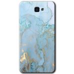 MRCİLETİSİM mrc186669 Mavi Gold Mermer Kılıf HD Desen Baskılı Arka Kapak + Temperli Cam Samsung Galaxy J7 Prime 2 ile uyumlu