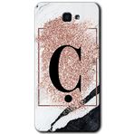 MRCİLETİSİM mrc186701 Pembe Mermer Desenli Ç Harfi Kılıf HD Desen Baskılı Arka Kapak + Temperli Cam Samsung Galaxy J7 Prime 2 Kılıf HD Desen Baskı Arka Kapak+ Temperli Cam ile uyumlu