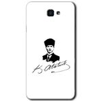 MRCİLETİSİM mrc186837 Kemal Atatürk İmza Kılıf HD Desen Baskılı Arka Kapak + Temperli Cam Samsung Galaxy J7 Prime 2 ile uyumlu