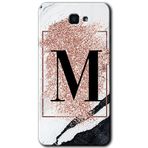 MRCİLETİSİM mrc187263 Pembe Mermer Desenli M Harfi Kılıf HD Desen Baskılı Arka Kapak + Temperli Cam Samsung Galaxy J7 Prime Kılıf HD Desen Baskı Arka Kapak + Temperli Cam ile uyumlu