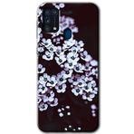 MRCİLETİSİM mrc193671 Beyaz Çiçek Kılıf HD Desen Baskılı Arka Kapak Samsung Galaxy M31 ile uyumlu