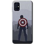 MRCİLETİSİM mrc194348 Captain Avenger Kılıf HD Desen Baskılı Arka Kapak Samsung Galaxy M31s ile uyumlu