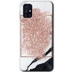 MRCİLETİSİM mrc194375 Simli Mermer Kılıf HD Desen Baskılı Arka Kapak Samsung Galaxy M31s ile uyumlu