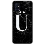 MRCİLETİSİM mrc194496 Siyah Mermer Desenli Ü Harfi Kılıf HD Desen Baskılı Arka Kapak Samsung Galaxy M31s ile uyumlu