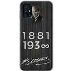MRCİLETİSİM mrc194506 Atatürk Ahşap İmza Kılıf HD Desen Baskılı Arka Kapak Samsung Galaxy M31s ile uyumlu