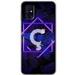 MRCİLETİSİM mrc194559 Dark Neon Yaprak Ç Harfi Kılıf HD Desen Baskılı Arka Kapak Samsung Galaxy M31s ile uyumlu