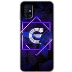 MRCİLETİSİM mrc194563 Dark Neon Yaprak G Harfi Kılıf HD Desen Baskılı Arka Kapak Samsung Galaxy M31s ile uyumlu