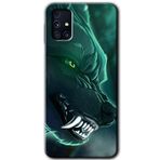 MRCİLETİSİM mrc194609 Yeşil Kurt Kılıf HD Desen Baskılı Arka Kapak Samsung Galaxy M31s ile uyumlu