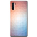 MRCİLETİSİM mrc197623 Polygon Graident 3 Kılıf HD Desen Baskılı Arka Kapak + Temperli Cam Samsung Galaxy Note 10 ile uyumlu