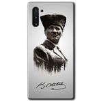 MRCİLETİSİM mrc198394 Mustafa Kemal Atatürk Kılıf HD Desen Baskılı Arka Kapak Samsung Galaxy Note 10 ile uyumlu