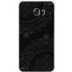 MRCİLETİSİM mrc198594 Siyah Mandala Kılıf HD Desen Baskılı Arka Kapak + Temperli Cam Samsung Galaxy Note 5 ile uyumlu