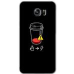 MRCİLETİSİM mrc198691 Coffee Battery Kılıf HD Desen Baskılı Arka Kapak + Temperli Cam Samsung Galaxy Note 5 ile uyumlu