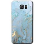 MRCİLETİSİM mrc198769 Mavi Gold Mermer Kılıf HD Desen Baskılı Arka Kapak + Temperli Cam Samsung Galaxy Note 5 ile uyumlu
