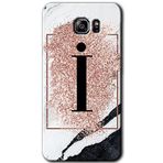 MRCİLETİSİM mrc198807 Pembe Mermer Desenli İ Harfi Kılıf HD Desen Baskılı Arka Kapak + Temperli Cam Samsung Galaxy Note 5 Kılıf HD Desen Baskı Arka Kapak + Temperli Cam ile uyumlu