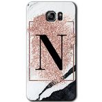 MRCİLETİSİM mrc198814 Pembe Mermer Desenli N Harfi Kılıf HD Desen Baskılı Arka Kapak + Temperli Cam Samsung Galaxy Note 5 Kılıf HD Desen Baskı Arka Kapak + Temperli Cam ile uyumlu