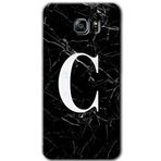 MRCİLETİSİM mrc198872 Siyah Mermer Desenli C Harfi Kılıf HD Desen Baskılı Arka Kapak + Temperli Cam Samsung Galaxy Note 5 Kılıf HD Desen Baskı Arka Kapak + Temperli Cam ile uyumlu