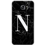 MRCİLETİSİM mrc198886 Siyah Mermer Desenli N Harfi Kılıf HD Desen Baskılı Arka Kapak + Temperli Cam Samsung Galaxy Note 5 Kılıf HD Desen Baskı Arka Kapak + Temperli Cam ile uyumlu