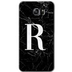 MRCİLETİSİM mrc198891 Siyah Mermer Desenli R Harfi Kılıf HD Desen Baskılı Arka Kapak + Temperli Cam Samsung Galaxy Note 5 Kılıf HD Desen Baskı Arka Kapak + Temperli Cam ile uyumlu