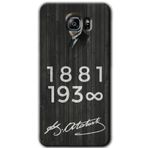 MRCİLETİSİM mrc198906 Atatürk Ahşap İmza Kılıf HD Desen Baskılı Arka Kapak + Temperli Cam Samsung Galaxy Note 5 ile uyumlu